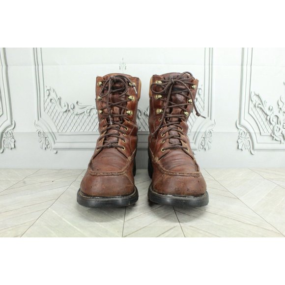 LL Bean Kangaroo Brown Leather Vibram Mid Upland Hunting Boots Size 11 M - Picture 4 of 9